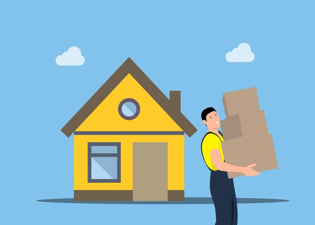 moving house with removal man